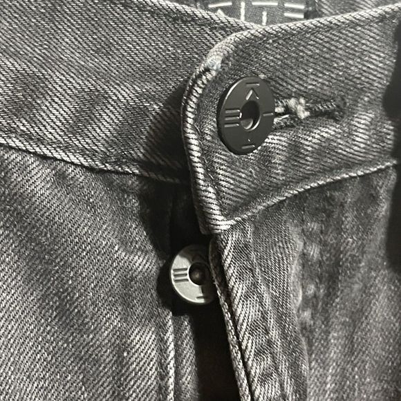 Kite Jeans Men's 34 Button Fly Black Zipper Leg Denim Grunge Distressed - Picture 11 of 16